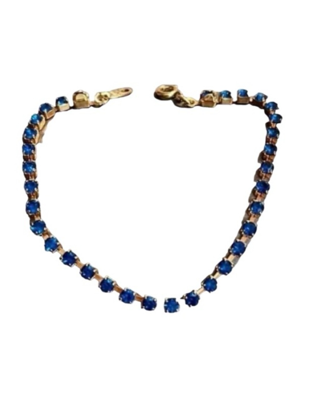 Avon Vintage Blue Rhinestones Faux Tennis Bracelet